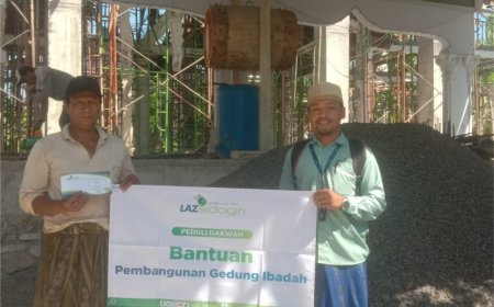 LAZ SIDOGIRI SUPPORT BIAYA PEMBANGUNAN MASJID BAITURROHMAN DI TELANG, BANGKALAN