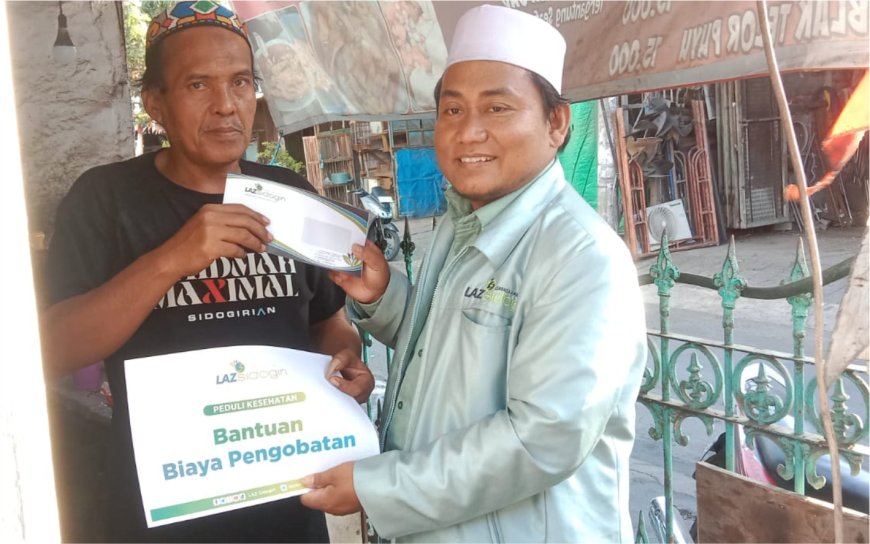 ATASI TUNGGAKAN TAGIHAN OPERASI, LAZ SIDOGIRI CABANG SURABAYA BERIKAN BANTUAN BIAYA KESEHATAN
