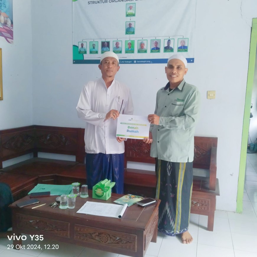 LAZ SIDOGIRI REALISASI BENAH RUMAH WARGA  DHUAFA DI PASURUAN