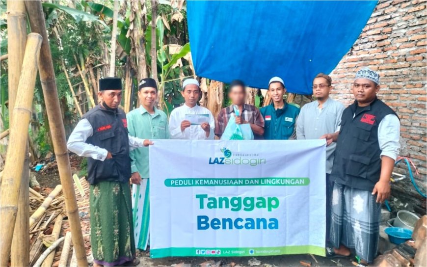 TANGGAP BENCANA, LAZ SIDOGIRI RINGANKAN BEBAN KORBAN KEBAKARAN DI JEMBER