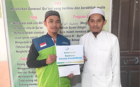 DUKUNG PENDIDIKAN SANTRI, LAZ SIDOGIRI SALURKAN BANTUAN SARANA PENDIDIKAN UNTUK TPQ AL KHADIJAH