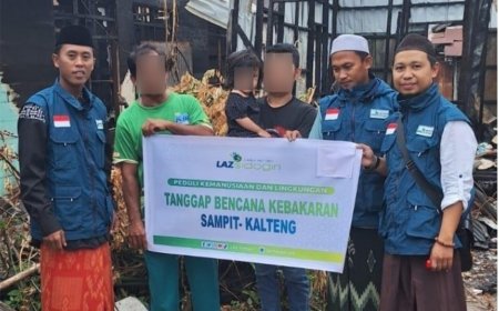 LAZ SIDOGIRI TANGGAP BANTU KORBAN KEBAKARAN DI KOTAWARINGIN TIMUR