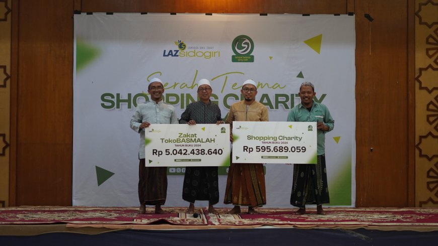TOKOBASMALAH SERAHKAN ZAKAT NIAGA TAHUN BUKU 2024 KEPADA LAZ SIDOGIRI