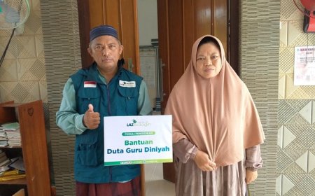 BISYARAH MINIM, GURU DINIYAH DAPAT BANTUAN DARI LAZ SIDOGIRI
