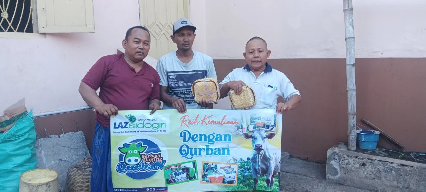 SEMARAKKAN IDUL ADHA, LAZ SIDOGIRI BAGI-BAGI DAGING KURBAN DI EMPAT KECAMATAN PASURUAN