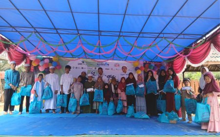 MOMEN ISTIMEWA BAHAGIA MUHARRAM, LAZ SIDOGIRI SANTUNI ANAK ANAK YATIM PADA PERESMIAN RUMAH TAHFIDZ DI BANGKA BELITUNG