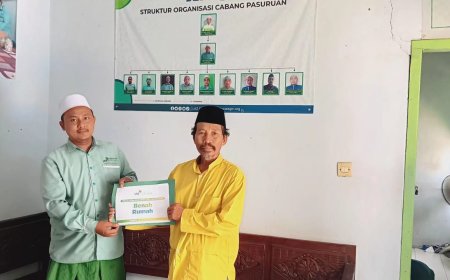 HAMPIR ROBOH, LAZ SIDOGIRI BENAH RUMAH WARGA LANSIA DHUAFA DI PASURUAN