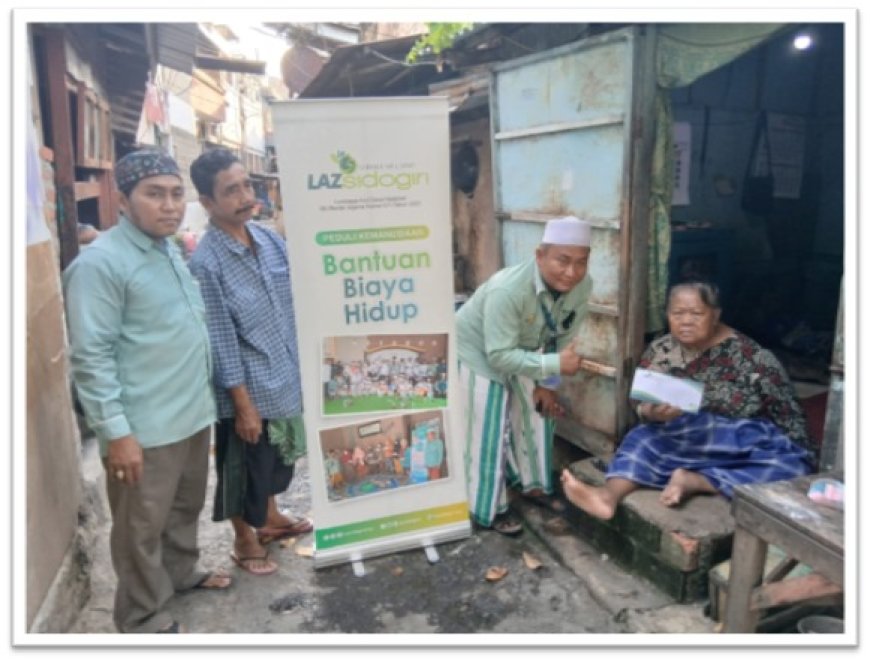 LAZ SIDOGIRI SALURKAN BANTUAN BIAYA HIDUP UNTUK WARGA LUMOUH DI SURABAYA