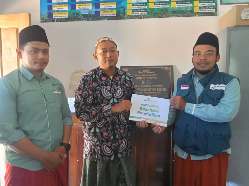 PEDULI PENDIDIKAN, LAZ SIDOGIRI SUPPORT DANA PENDIDIKAN UNTUK MURID MADRASAH RANTING YANG BERPRESTASI