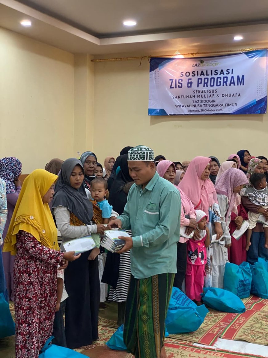 LAZ SIDOGIRI SOSIALISASI ZIS DAN SANTUNI  PARA MUALLAF DAN DHUAFA DI ATAMBUA