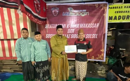 LAZ SIDOGIRI SALURKAN BANTUAN SARANA KEGIATAN DAKWAH DI MAKASSAR