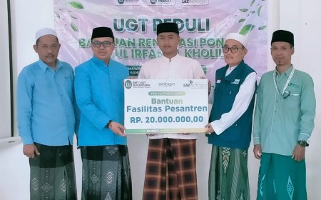 LAZ SIDOGIRI BERSAMA BMT UGT NUSANTARA SALURKAN BANTUAN PEDULI PENDIDIKAN UNTUK PESANTREN DI JEMBER