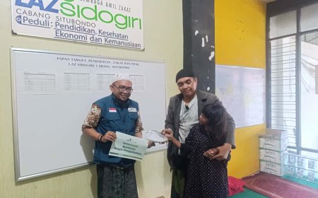 PEDULI KESEHATAN WARGA DHUAFA, LAZ SIDOGIRI BANTU BIAYA TERAPI ANAK GADIS DHUAFA DI SITUBONDO