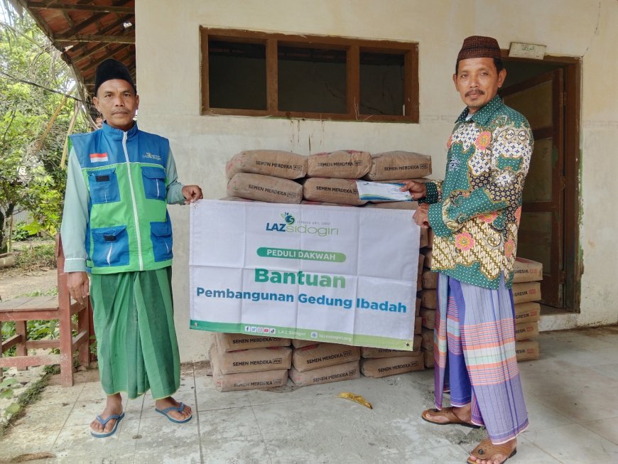 LAZ SIDOGIRI SALURKAN BANTUAN PEMBANGUNAN GEDUNG PENDIDIKAN MD RAUDOTUL ULUM BANGKALAN