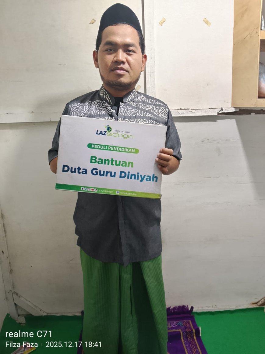 BERGAJI KECIL, LAZ SIDOGIRI BANTU INSENTIF GURU MADIN DI WILAYAH BANGKALAN
