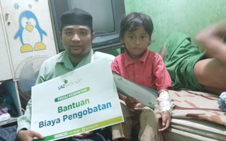 LAZ SIDOGIRI RINGANKAN BIAYA ANAK RELAWAN YANG TERLUKA JELANG PENGAJIAN AKBAR