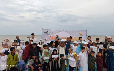 SAFARI RAMADHAN LAZ SIDOGIRI, HANGATKAN KEBERSAMAAN 60 ANAK YATIM DI PANTAI NUSANTARA BALIKPAPAN