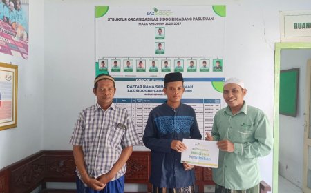 SEMANGAT BERBAGI, LAZ SIDOGIRI SALURKAN BANTUAN PENDIDIKAN DI PASURUAN