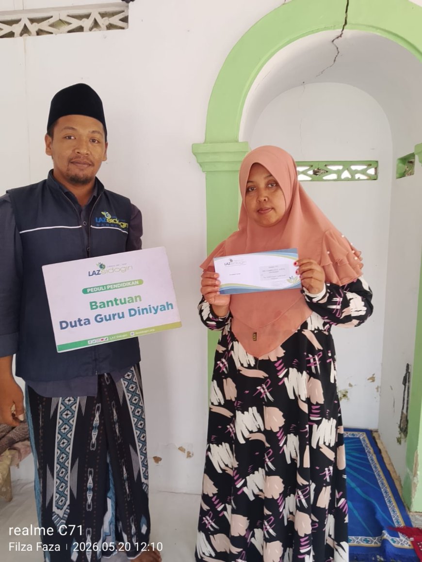 PEDULI KESEJAHTERAAN PENDIDIK, LAZ SIDOGIRI SALURKAN BANTUAN DUTA GURU MADRASAH DI BANGKALAN