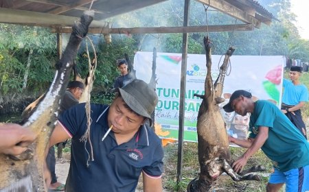SEMANGAT BERBAGI: LAZ SIDOGIRI TEBAR MANFAAT QURBAN HINGGA PELOSOK KUBU RAYA