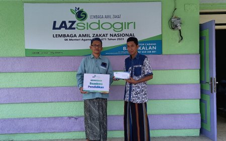 LAZ SIDOGIRI BANGKALAN SALURKAN BEASISWA SANTRI LANJUTAN UNTUK MAULANA AWWALUL AL-ISHAQIY
