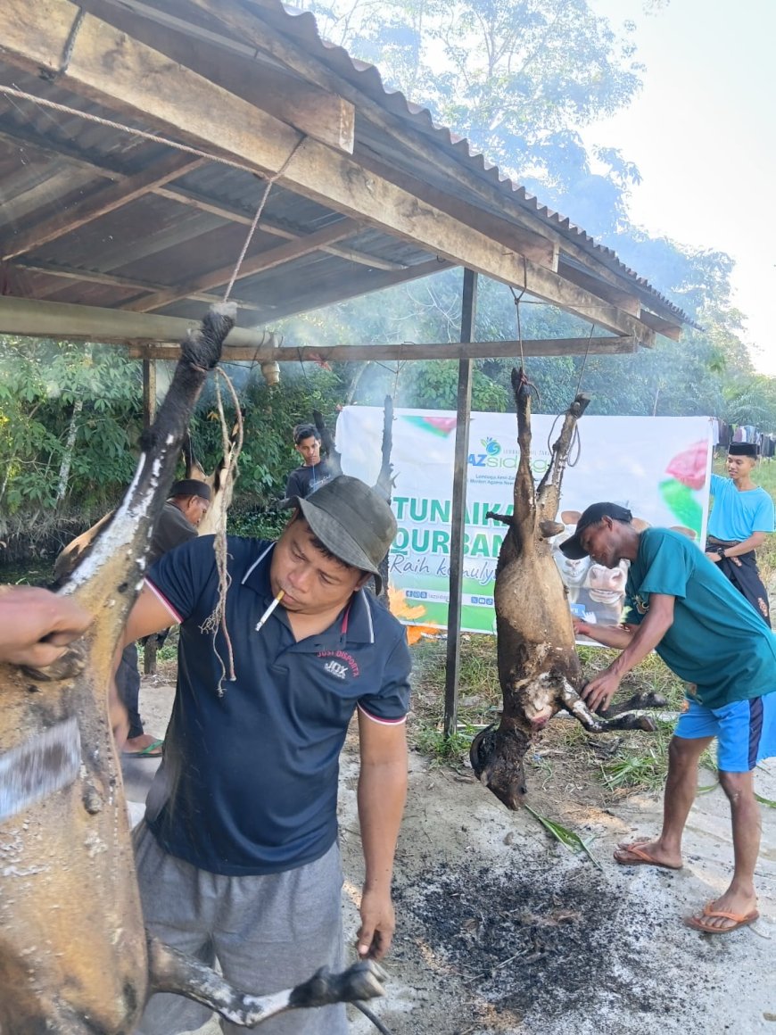 SEMANGAT BERBAGI: LAZ SIDOGIRI TEBAR MANFAAT QURBAN HINGGA PELOSOK KUBU RAYA