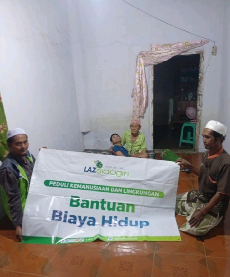 PEDULI KEMANUSIAAN: LAZ SIDOGIRI SALURKAN BANTUAN BIAYA HIDUP DI PASREPAN