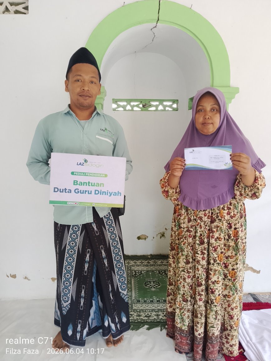 LAZ SIDOGIRI SALURKAN BANTUAN UNTUK GURU MD AL-HOLILIYAH DI BANGKALAN