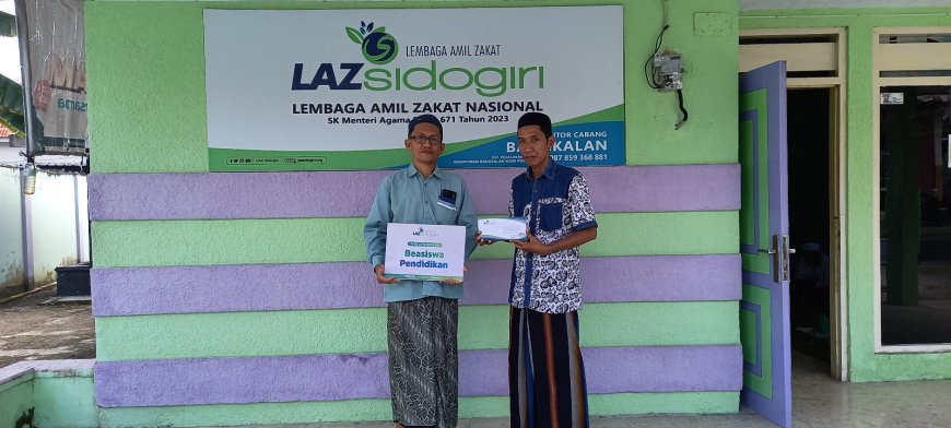 LAZ SIDOGIRI BANGKALAN SALURKAN BEASISWA SANTRI LANJUTAN UNTUK MAULANA AWWALUL AL-ISHAQIY