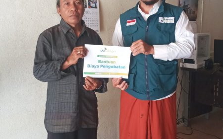 LAZ SIDOGIRI BANYUWANGI SALURKAN BANTUAN PENGOBATAN PASCAOPERASI KORBAN LAKALANTAS