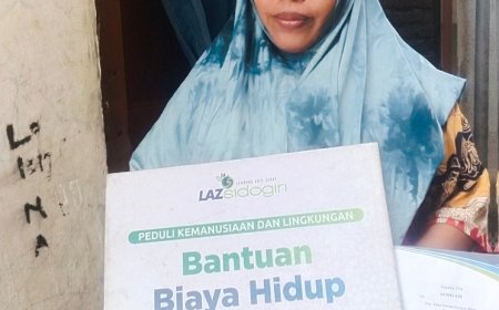 LAZ SIDOGIRI SALURKAN BANTUAN BIAYA HIDUP HARIAN KEPADA WARGA KURANG MAMPU DI BLEGA BANGKALAN