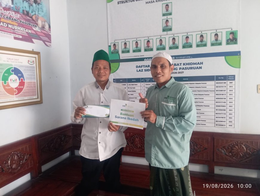 PEDULI SARANA IBADAH, LAZ SIDOGIRI SALURKAN BANTUAN UNTUK MUSHOLLA AR-RIYAD