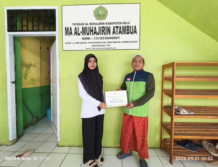 LAZ SIDOGIRI NTT SALURKAN BANTUAN BIAYA HIDUP UNTUK GURU ALIYAH DI PONDOK PESANTREN AL-MUHAJIRIN ATAMBUA