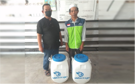 Sambut Tahun Baru 1444 H; LAZ Sidogiri Bali Bagi-Bagi 50 Tong Sampah 